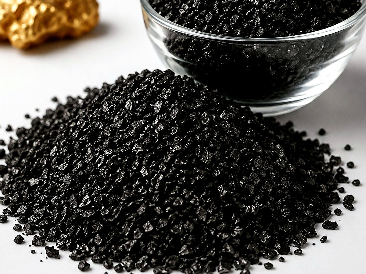 Gold recovery activated carbon sample for hardness and adsorption review