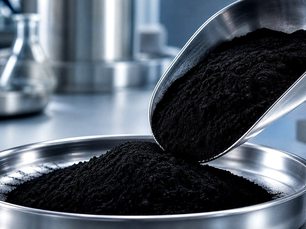 Powdered activated carbon sample for liquid phase treatment and decolorization